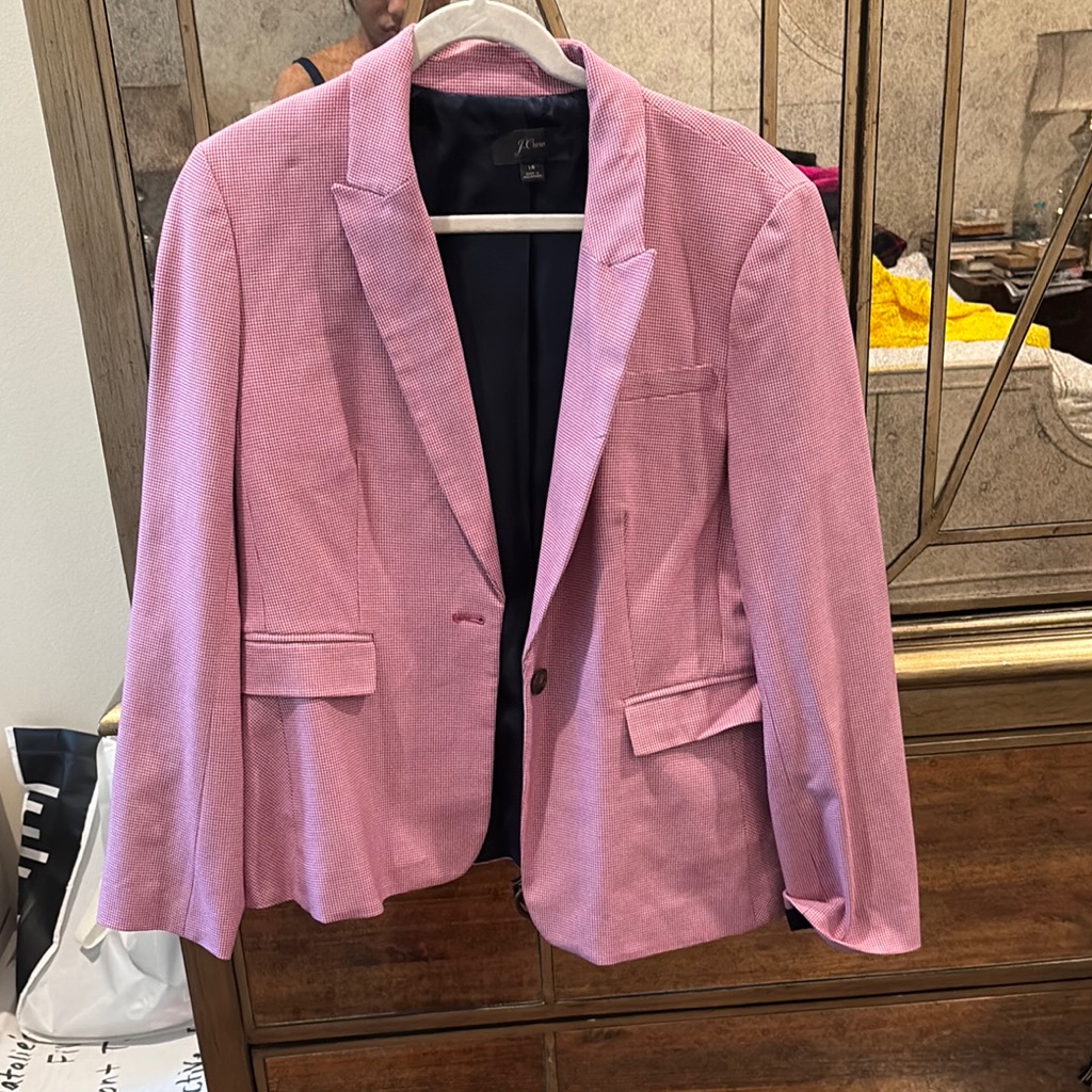 J. Crew Pink Blazer With Tailored Cut And Textured Fabric